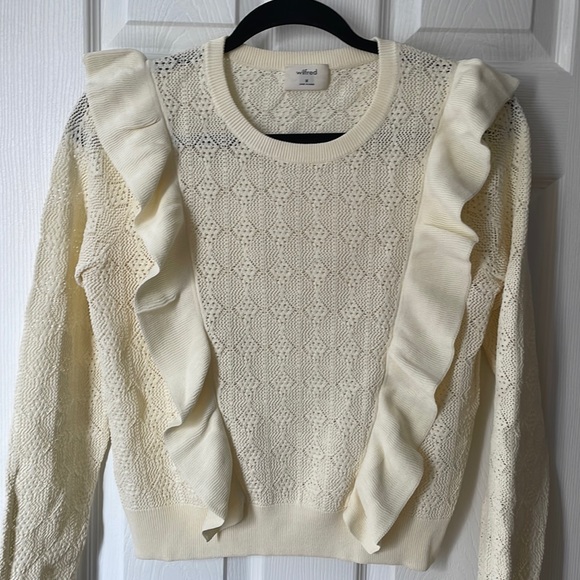 Wilfred Open Knit Ruffled Sweater - Picture 1 of 4